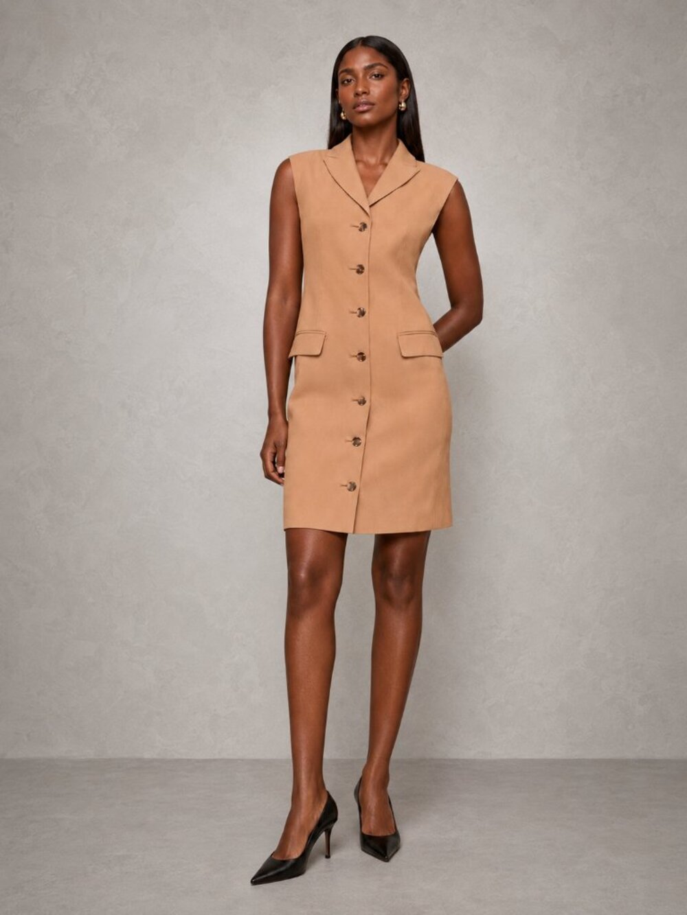 Ann Taylor Blazer Dress | The Peak Lapel - Tan | Spring Workwear